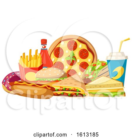 Clipart of a Soda and Food - Royalty Free Vector Illustration by Vector Tradition SM