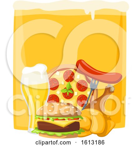Clipart of a Beer and Food - Royalty Free Vector Illustration by Vector Tradition SM