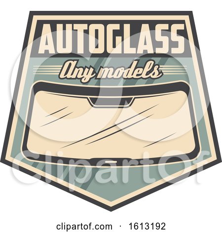 Clipart of a Retro Styled Windshield Automotive Design - Royalty Free Vector Illustration by Vector Tradition SM