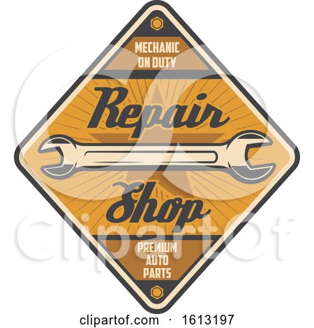 Clipart of a Retro Styled Automotive Design - Royalty Free Vector Illustration by Vector Tradition SM