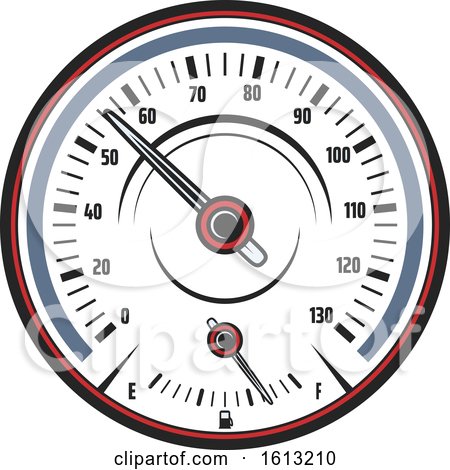 Clipart of a Speedometer Automotive Design - Royalty Free Vector Illustration by Vector Tradition SM