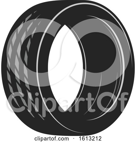 Clipart of a Tire Automotive Design - Royalty Free Vector Illustration by Vector Tradition SM