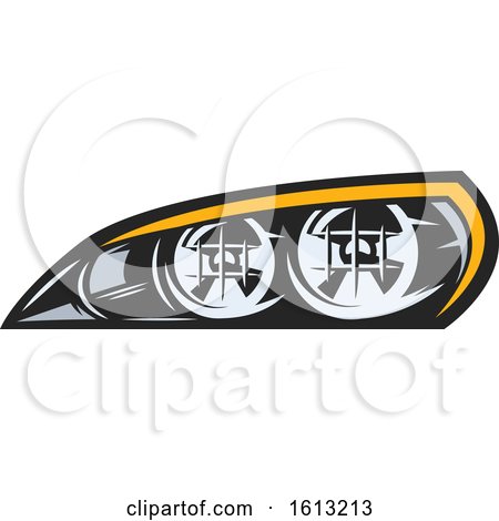 Clipart of a Headlight Automotive Design - Royalty Free Vector Illustration by Vector Tradition SM