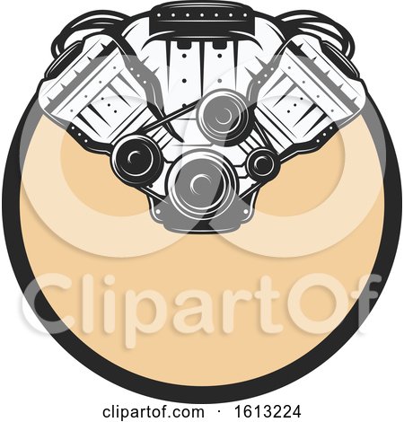 Clipart of a Car Engine Automotive Design - Royalty Free Vector Illustration by Vector Tradition SM
