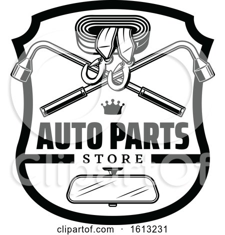 Clipart of a Black and White Automotive Design - Royalty Free Vector Illustration by Vector Tradition SM