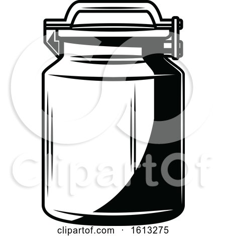 Clipart of a Black and White Milk Container - Royalty Free Vector Illustration by Vector Tradition SM