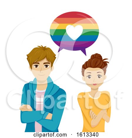 Teens Speech Bubble Rainbow Heart Illustration by BNP Design Studio