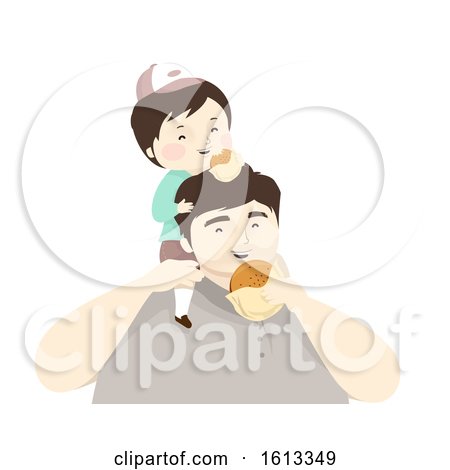 Kid Boy Father Burger Illustration by BNP Design Studio