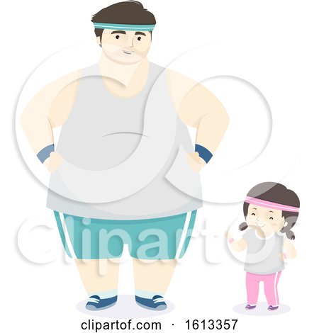 Kid Girl Father Exercise Outfit Illustration by BNP Design Studio