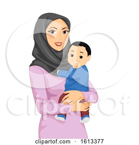 Girl Mom Muslim Baby Illustration by BNP Design Studio
