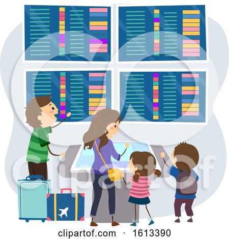 Stickman Family Airport Flight Information by BNP Design Studio