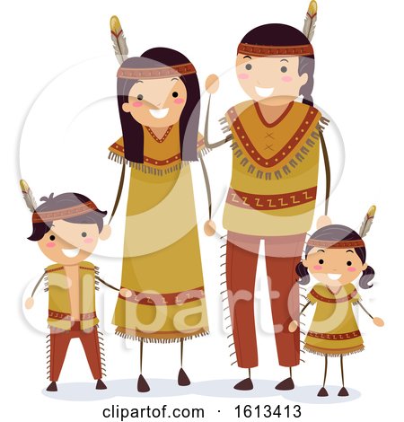 Stickman Family Native American Indians by BNP Design Studio