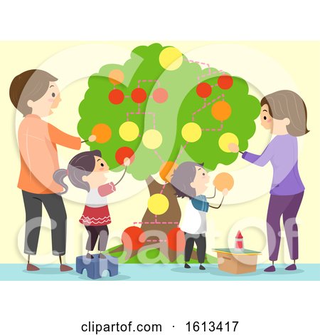 Stickman Family Wall Family Tree Illustration by BNP Design Studio