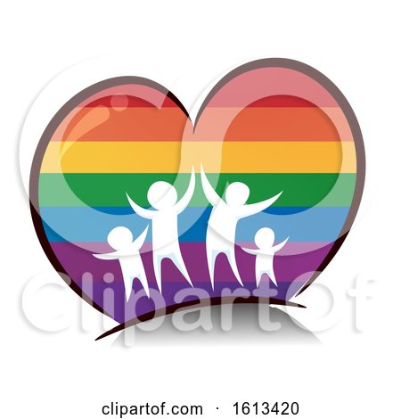 Rainbow Heart Family Illustration by BNP Design Studio