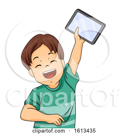 Kid Boy Tablet Happy Illustration by BNP Design Studio