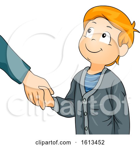 Kid Boy Greet Shake Hands Illustration by BNP Design Studio