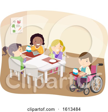 Stickman Kids Laugh Wheelchair Illustration by BNP Design Studio