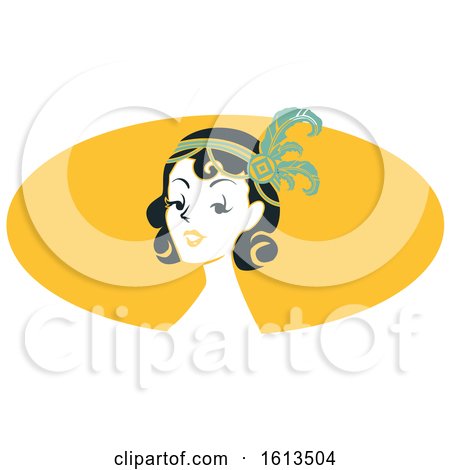 Woman Wearing a Flapper Headdress by BNP Design Studio