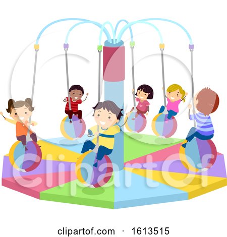 Stickman Kids Indoor Merry Go Round Illustration by BNP Design Studio