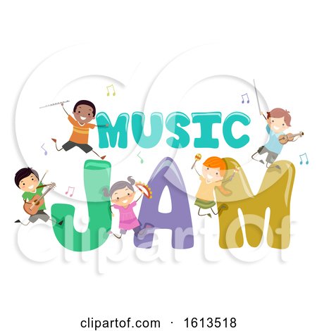 Stickman Kids Music Jam Illustration by BNP Design Studio