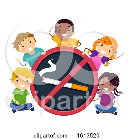 Stickman Kids No to Smoking Illustration by BNP Design Studio