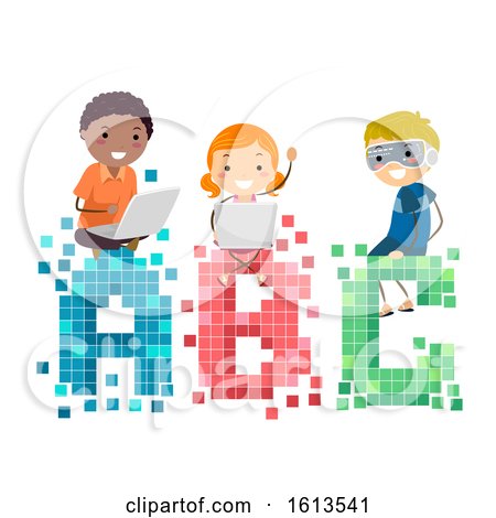 Stickman Kids Pixels Illustration by BNP Design Studio