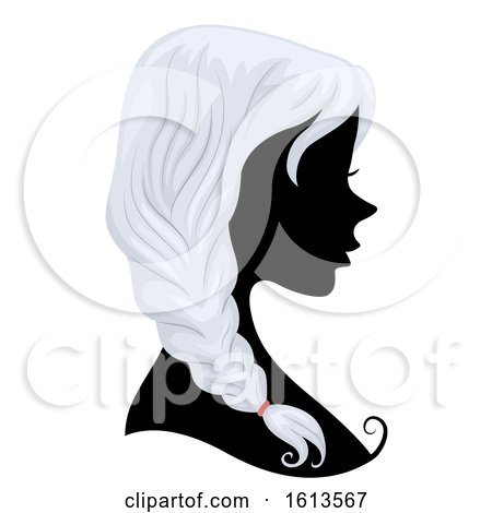 Silhouette Girl Gray Hair Illustration by BNP Design Studio