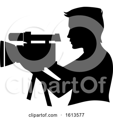 Silhouette Man Video Camera Illustration by BNP Design Studio