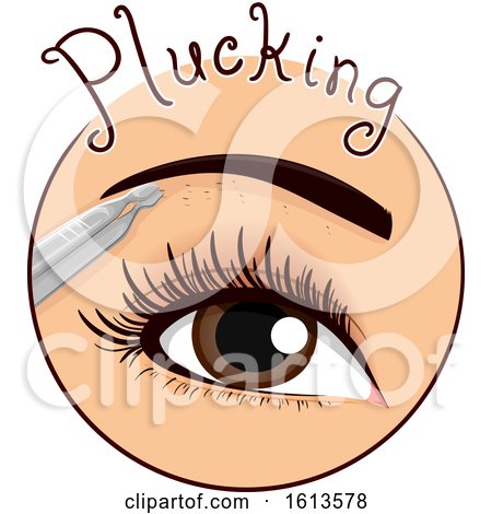 Eyebrow Plucking Icon Illustration by BNP Design Studio