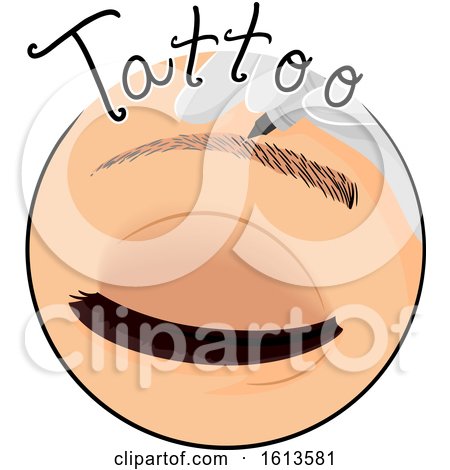 Eyebrow Shaping Tattoo Icon Illustration by BNP Design Studio