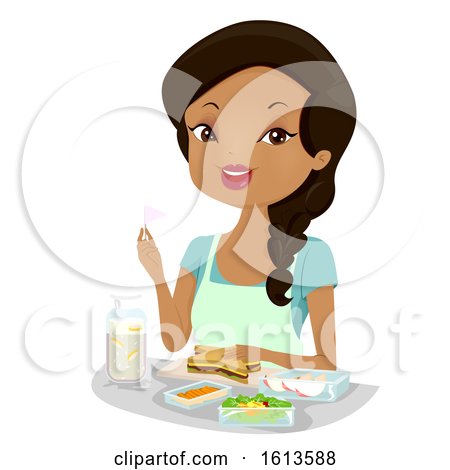 Girl Bento Meal Prepare Illustration by BNP Design Studio