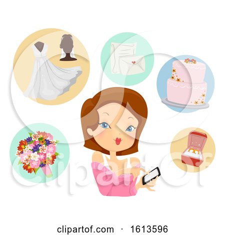 Girl Prepare Wedding Mobile App Illustration by BNP Design Studio