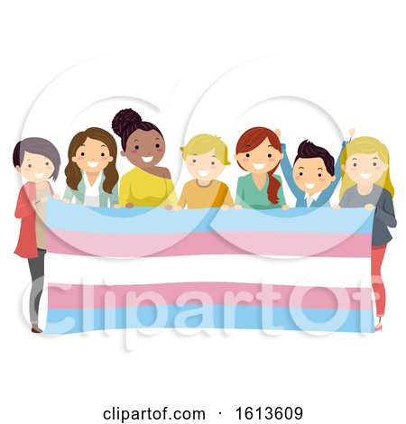 Stickman People Transgender Flag Illustration by BNP Design Studio