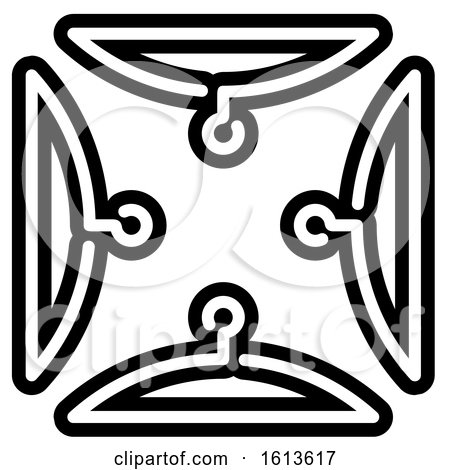 Clipart of a Square of Black and White Clothes Hangers - Royalty Free Vector Illustration by Lal Perera