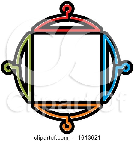 Clipart of a Circle of Colorful Clothes Hangers - Royalty Free Vector Illustration by Lal Perera