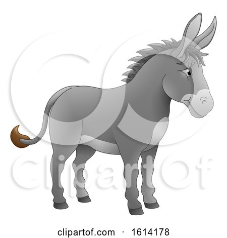 Donkey Animal Cartoon Character by AtStockIllustration