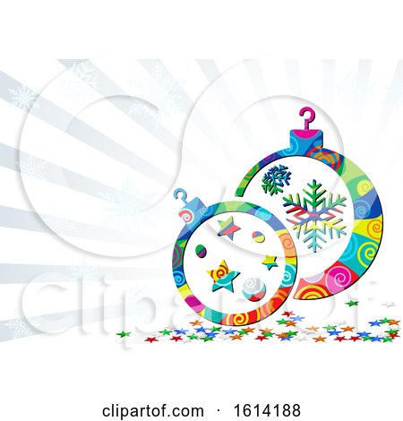 Clipart of a Christmas Bauble Background - Royalty Free Vector Illustration by dero