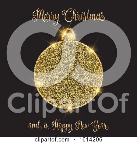 Christmas and New Year Background with Glittery Bauble Design by KJ Pargeter