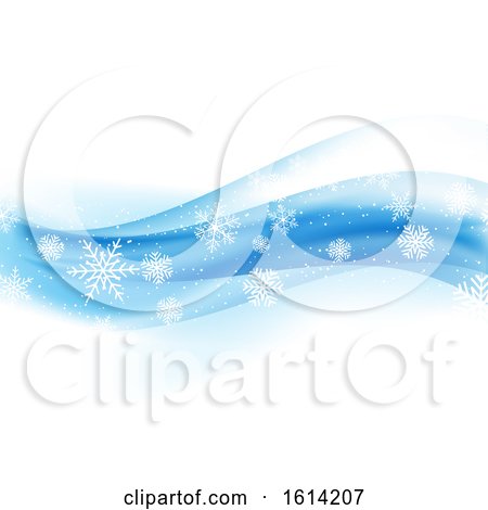 Christmas Background with Snowflakes on Blue Gradient 1110 by KJ Pargeter