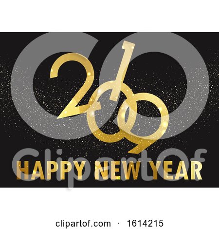 Golden Happy New Year Background by KJ Pargeter