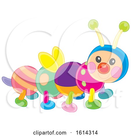 Clipart of a Caterpillar Kids Toy - Royalty Free Vector Illustration by Alex Bannykh