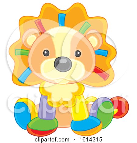 Clipart of a Lion Kids Toy - Royalty Free Vector Illustration by Alex Bannykh