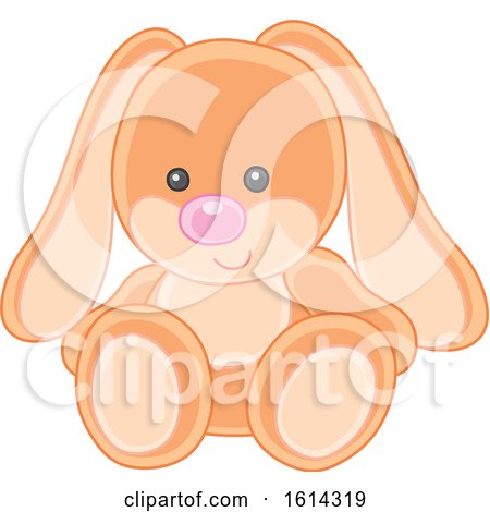 Clipart of a Bunny Rabbit Kids Toy - Royalty Free Vector Illustration by Alex Bannykh