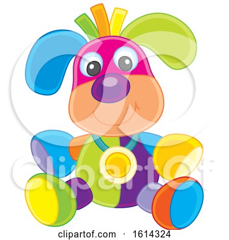 Clipart of a Colorful Dog Kids Toy - Royalty Free Vector Illustration by Alex Bannykh