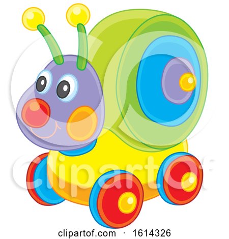 Clipart of a Snail Kids Toy - Royalty Free Vector Illustration by Alex Bannykh