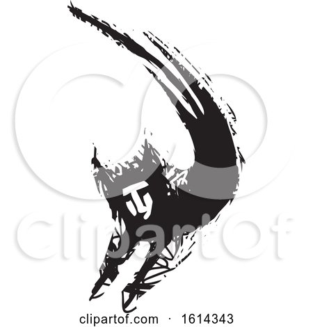 Clipart of a Leaping Cat Person - Royalty Free Vector Illustration by xunantunich