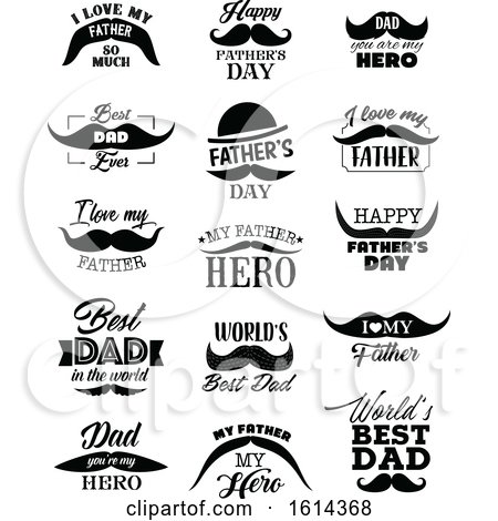 Clipart of Mustaches for Fathers Day - Royalty Free Vector Illustration by Vector Tradition SM