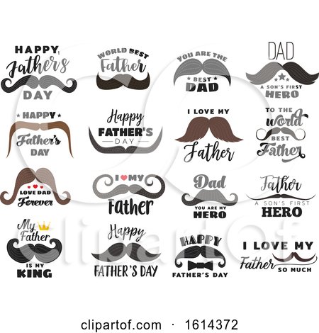 Clipart of Mustaches for Fathers Day - Royalty Free Vector Illustration by Vector Tradition SM