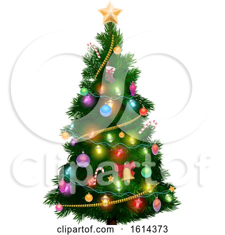 Clipart of a Christmas Tree - Royalty Free Vector Illustration by Vector Tradition SM