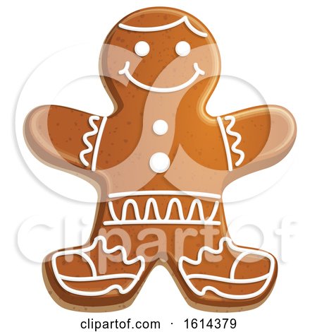 Clipart of a Christmas Gingerbread Man Cookie with Icing - Royalty Free Vector Illustration by Vector Tradition SM
